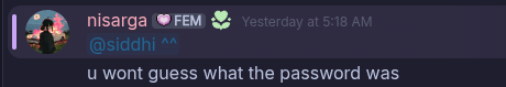 Nisarga's DM